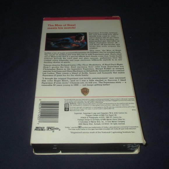 Superman II (VHS, 1990) Christopher Reeve, Gene Hackman, Margot Kidder - Picture 2 of 7